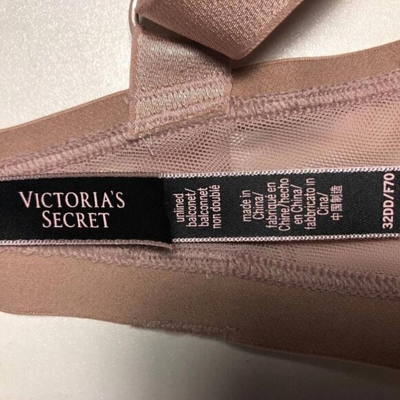 #3414-4 Victoria's Secret Unlined Balconette Non-Double Bra Sheer Glitter 32DD - Picture 7 of 7